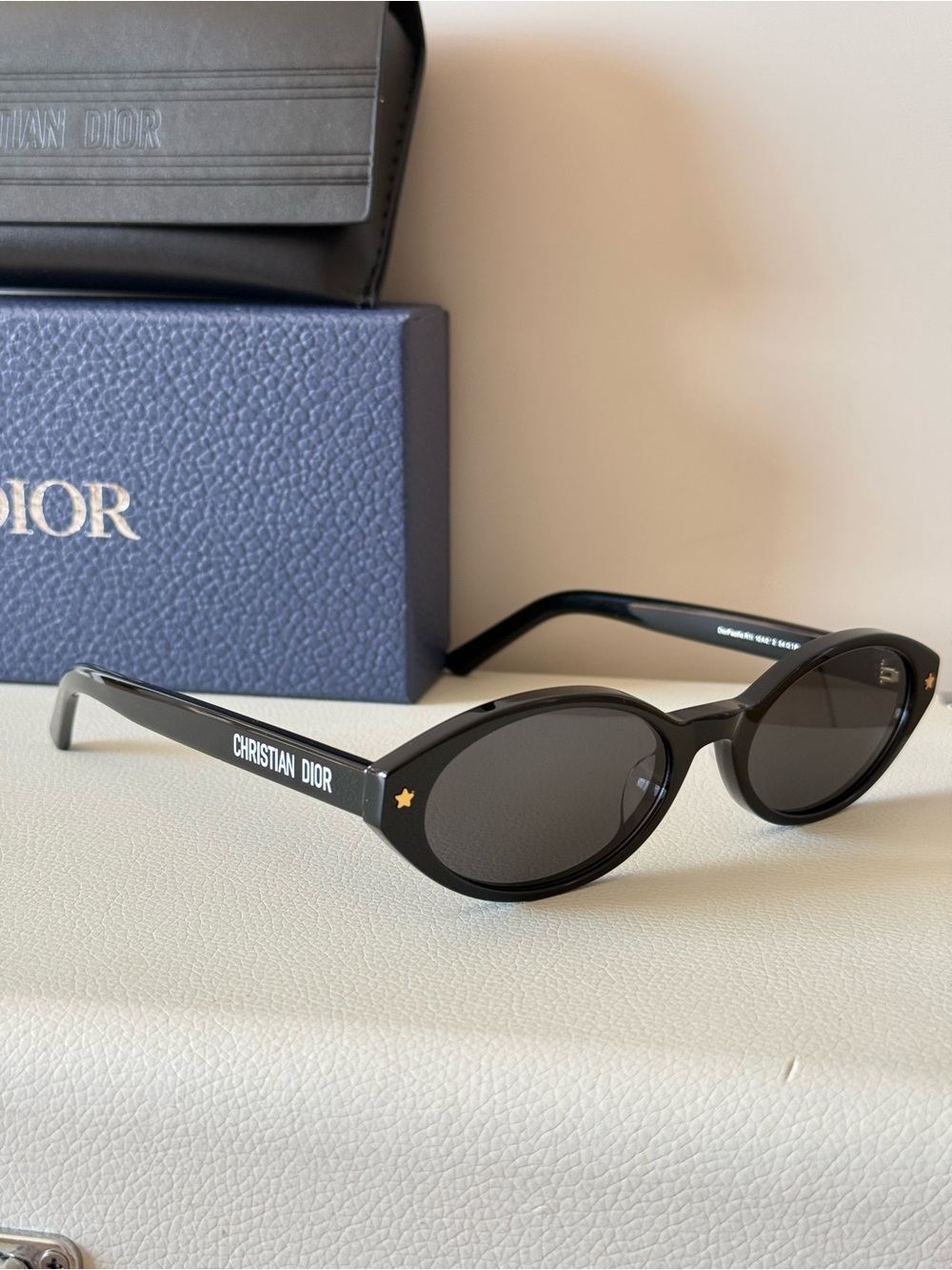 Dior Pacific R1 Black Oval Sunglasses Women’s Full Set